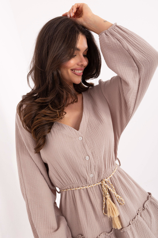 Suknelė-MI-SK-A5079.27-tamsiai smėlio... Suknelė-MI-SK-A5079.27-tamsiai smėlio...