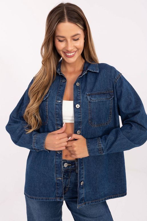 Tamsiai mėlyni marškiniai