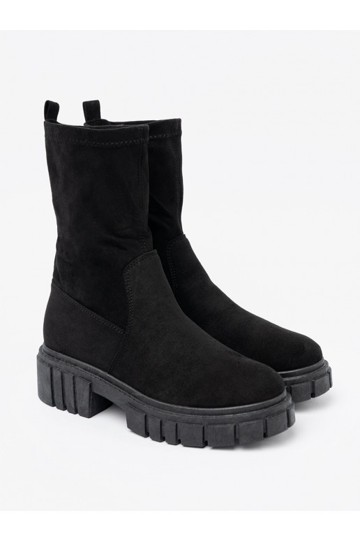Moteriški juodos spalvos zomšiniai batai Moteriški juodos spalvos zomšiniai batai
