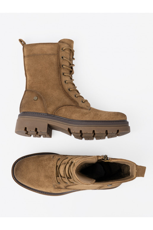  zomšiniai batai odcieniu brązu