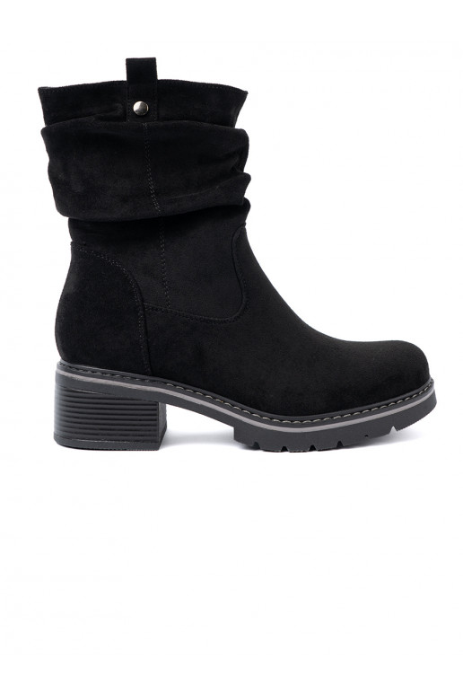 Moteriški aulinukai juodos spalvos z ozdobnym marszczeniem