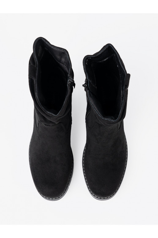 Moteriški aulinukai juodos spalvos z ozdobnym marszczeniem