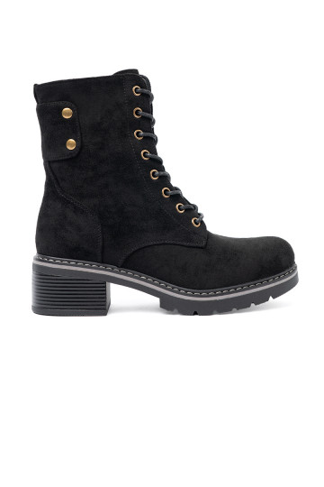 Juodos spalvos su raištukais auliniai batai z grubą podeszwą