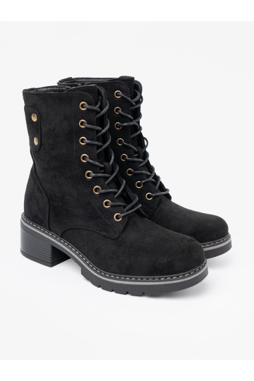Juodos spalvos su raištukais auliniai batai z grubą podeszwą 2
