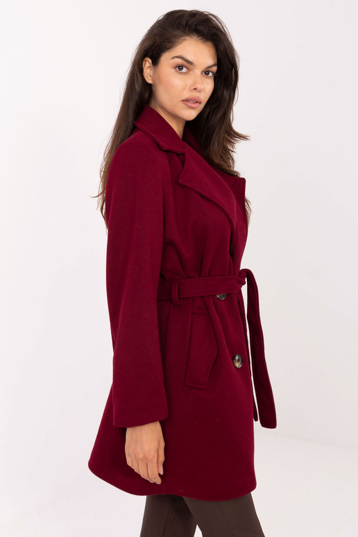 Bordo spalvos paltas