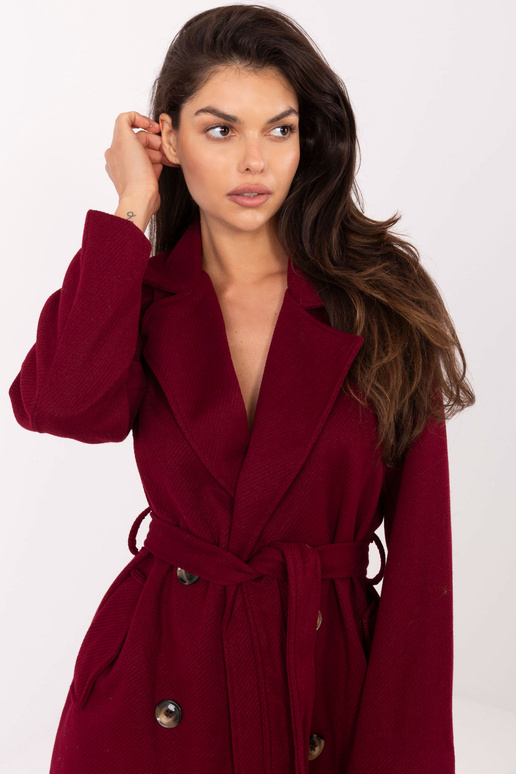 Bordo spalvos paltas