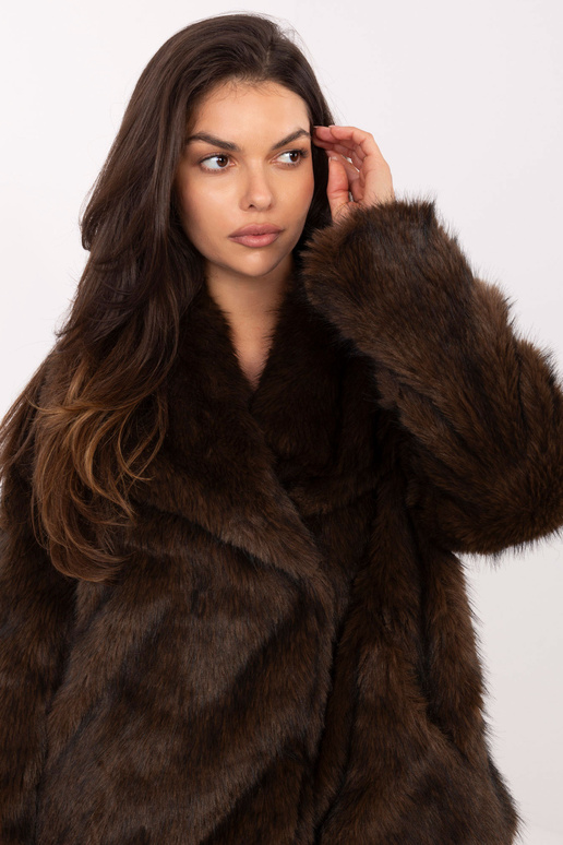 Tamsiai rudas švarkelis - kailinukai