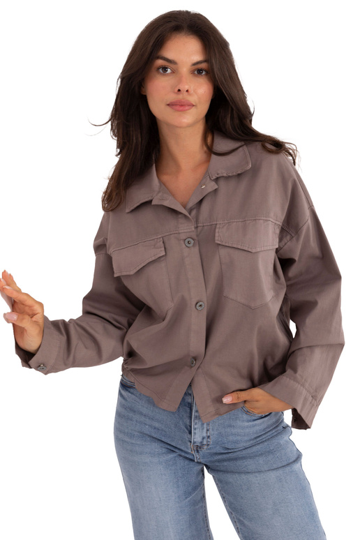 Tamsiai smėliniai marškiniai