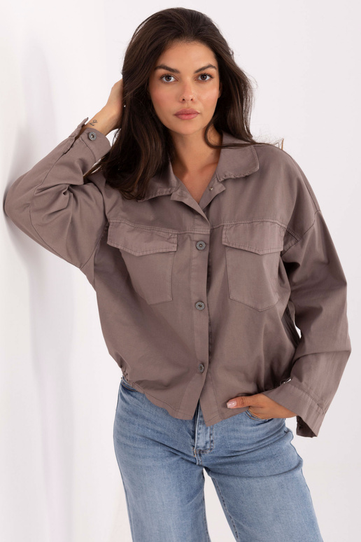 Tamsiai smėliniai marškiniai