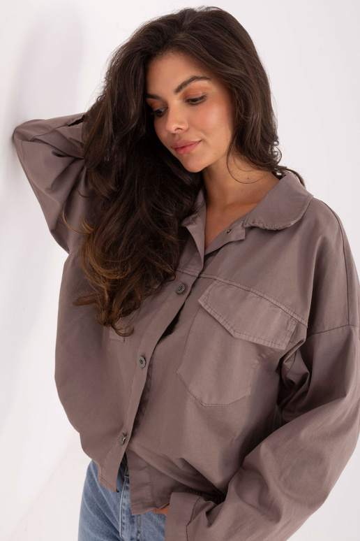 Tamsiai smėliniai marškiniai