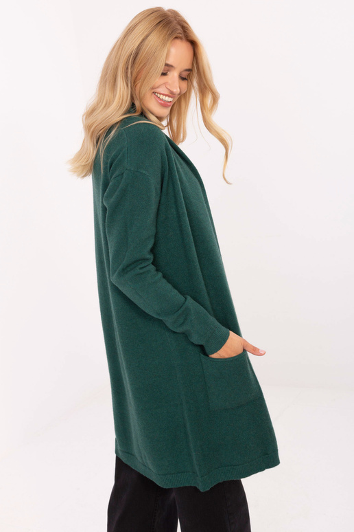 Kardiganas tamsiai žalias