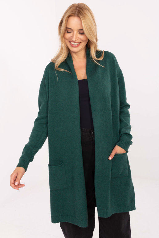 Kardiganas tamsiai žalias
