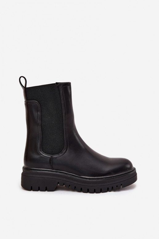 Stilingi moteriški aulinukai su platforma ir plokščiu kulnu, įsispiriamo modelio, juodos spalvos Ravessa Stilingi moteriški aulinukai su platforma ir plokščiu kulnu, įsispiriamo modelio, juodos spalvos Ravessa