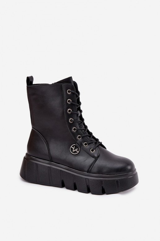 aulinukai  su platforma pašiltinti Vinceza 58588 Juodos spalvos