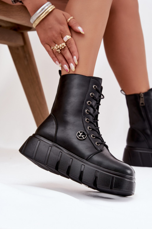 aulinukai  su platforma pašiltinti Vinceza 58588 Juodos spalvos