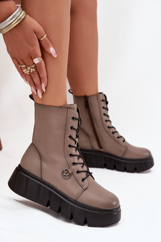 aulinukai  su platforma pašiltinti Vinceza 58588 smėlio spalvos