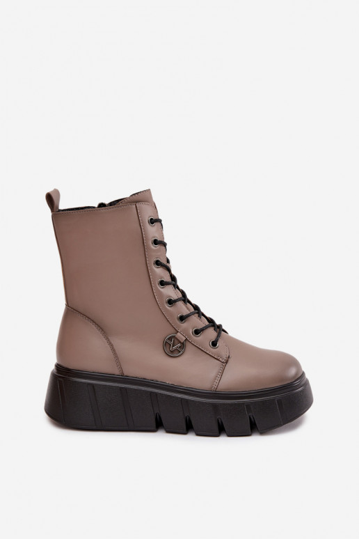 aulinukai  su platforma pašiltinti Vinceza 58588 smėlio spalvos