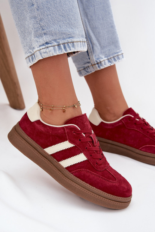  modelio batai  iš zomšos su platforma bordo spalvos Sylviona