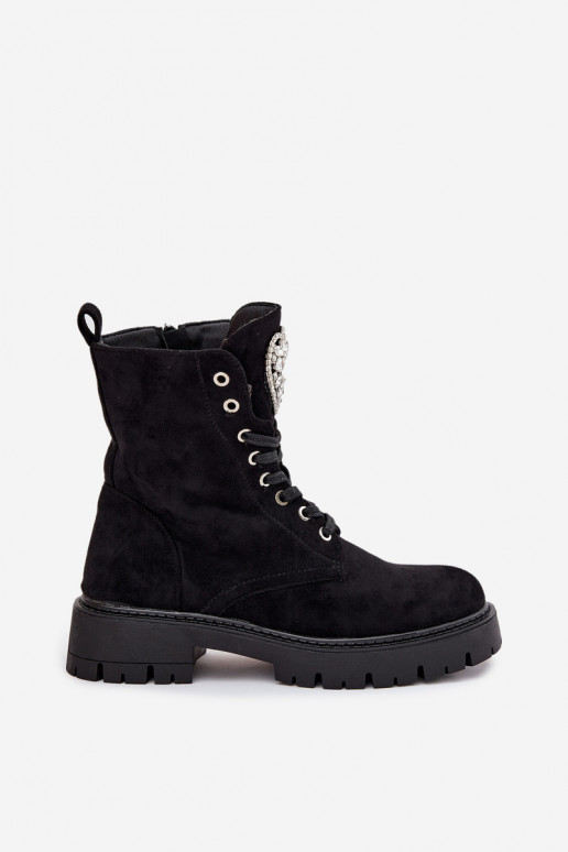 aulinukai  su spindinčiomis akutėmis Na Języku Juodos spalvos Rosira aulinukai  su spindinčiomis akutėmis Na Języku Juodos spalvos Rosira