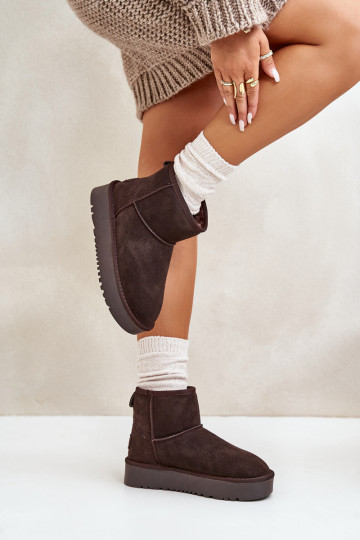 iš zomšos sniego batai su platforma  rudos spalvos Rianaella 2