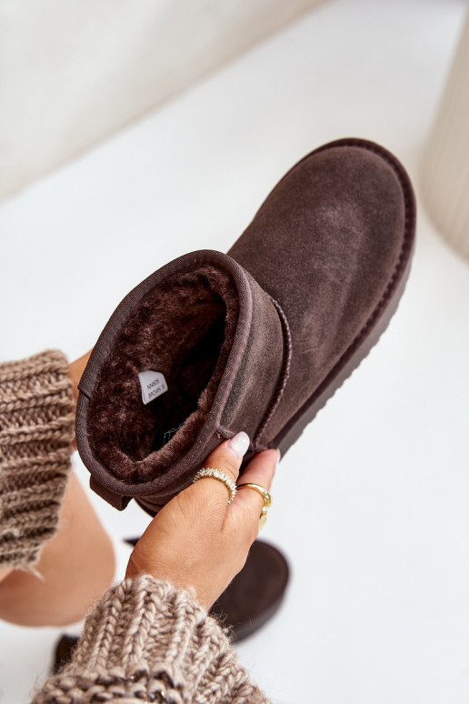   iš zomšos sniego batai su platforma  rudos spalvos Rianaella