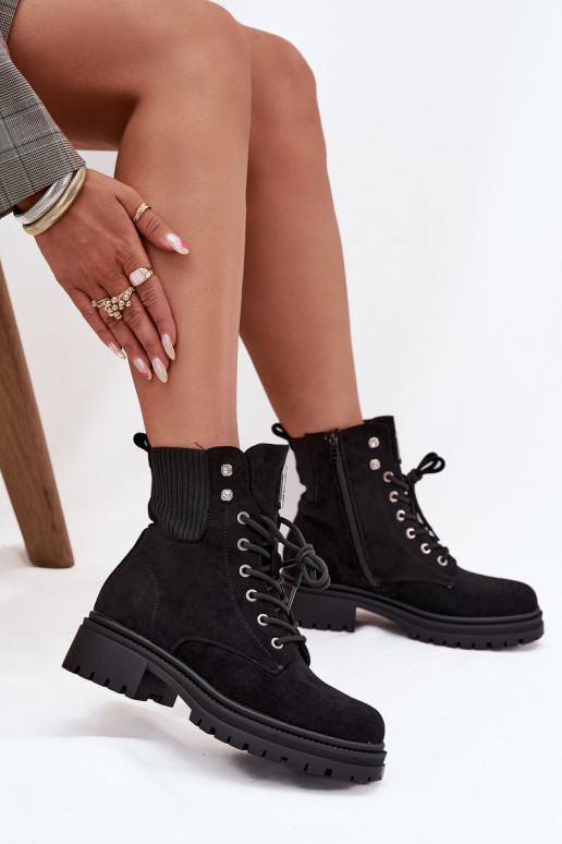 aulinukai  pašiltinti su gražiomis detalėmis Juodos spalvos Olivira