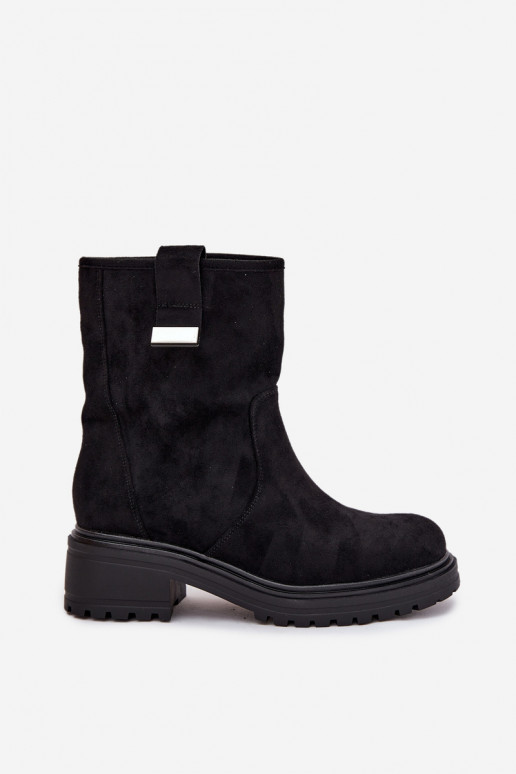 pašiltinti Moteriški aulinukai žemu kulniuku Juodos spalvos Mirellea