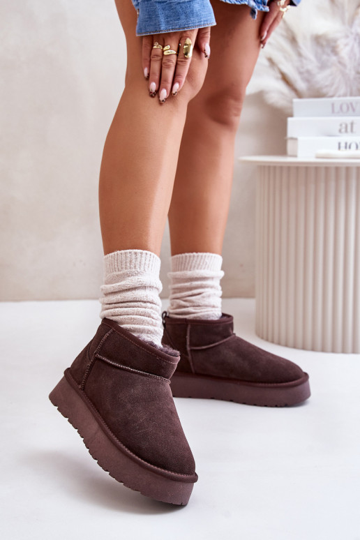  iš zomšos  sniego batai rudos spalvos Nucca