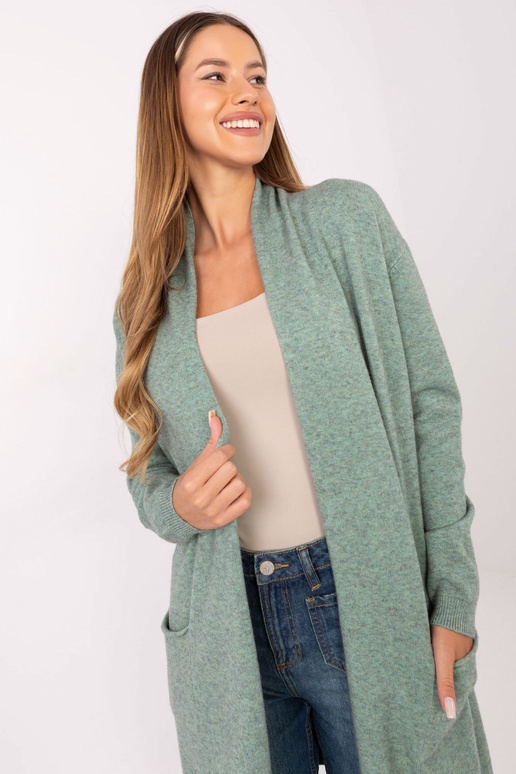 Mėtinės spalvos kardiganas