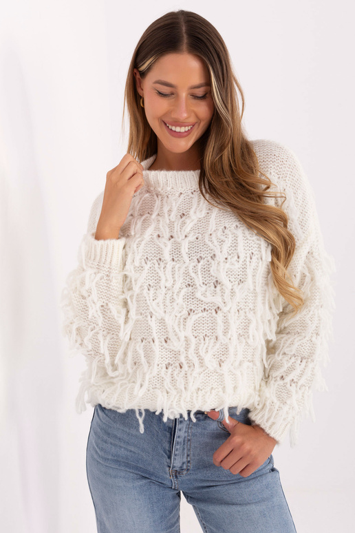 Natūralios drobės spalvos megztinis