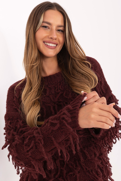 Bordo spalvos megztinis