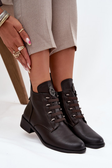 Aulinukai pašiltinti  su ornamentais rudos spalvos Nevalia 2