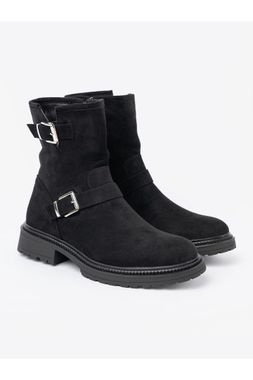 Nowoczesne juodos spalvos batai ze mi klamrami 2