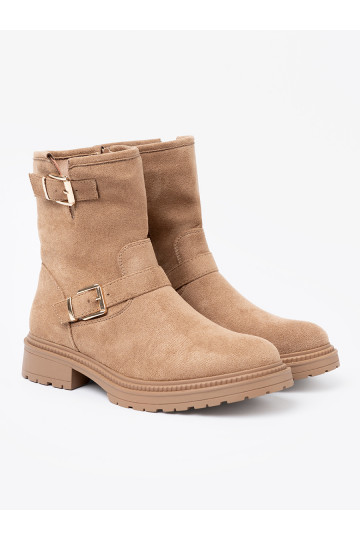 karamelinės spalvos batai z ozdobnymi mi klamrami 2