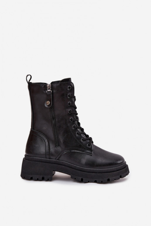 aulinukai  pašiltinti Z Podwójnym Zamkiem Juodos spalvos Perlina