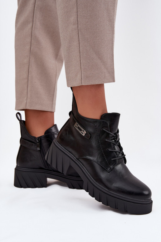  pašiltinti Moteriški aulinukai  su dekoruotais kulnais Juodos spalvos Therisse