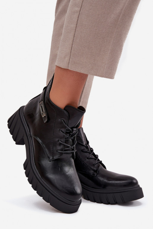  pašiltinti Moteriški aulinukai  su dekoruotais kulnais Juodos spalvos Therisse