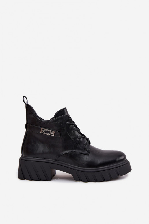  pašiltinti Moteriški aulinukai  su dekoruotais kulnais Juodos spalvos Therisse