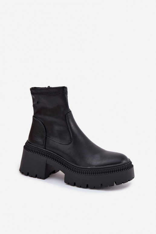 Moteriški aulinukai su plačiu kulnu ir platforma Eko   Juodos spalvos Elvianne