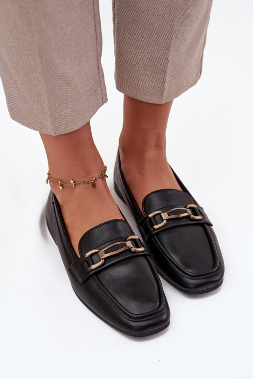 batai Mokasinai  su ornamentais Juodos spalvos Priscelle