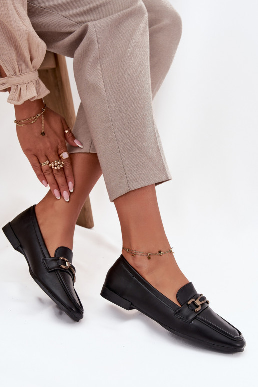 batai Mokasinai  su ornamentais Juodos spalvos Priscelle