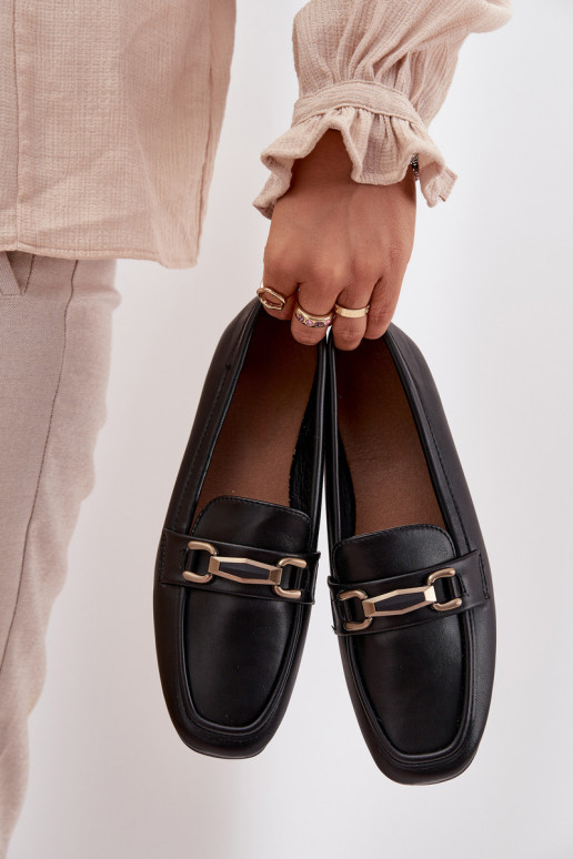 batai Mokasinai  su ornamentais Juodos spalvos Priscelle