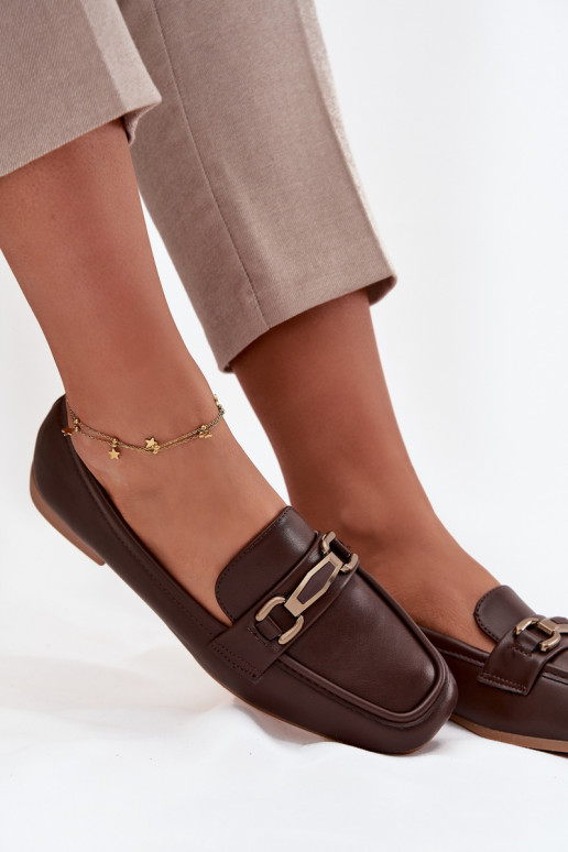 batai Mokasinai  su ornamentais rudos spalvos Priscelle