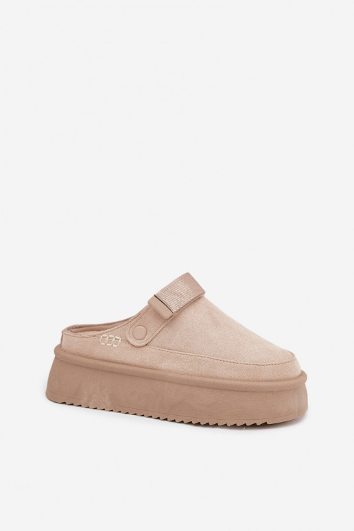 sniego batai  su platforma Z su limpančiu užsegimuem dramblio kaulo spalvos Jorielle