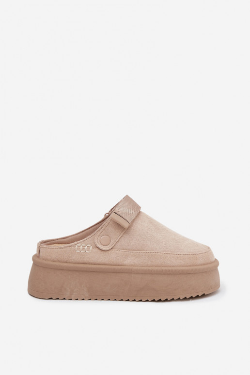 sniego batai  su platforma Z su limpančiu užsegimuem dramblio kaulo spalvos Jorielle