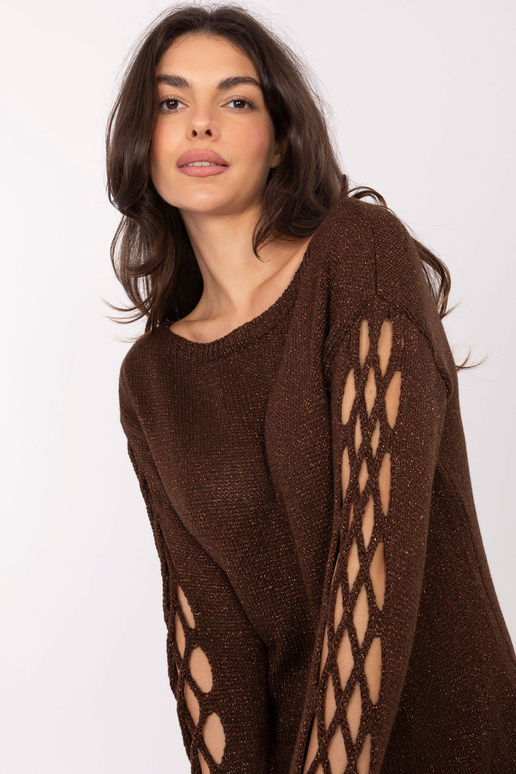 Tamsiai ruda megztinė