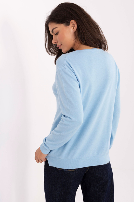 Šviesiai mėlynas megztinis