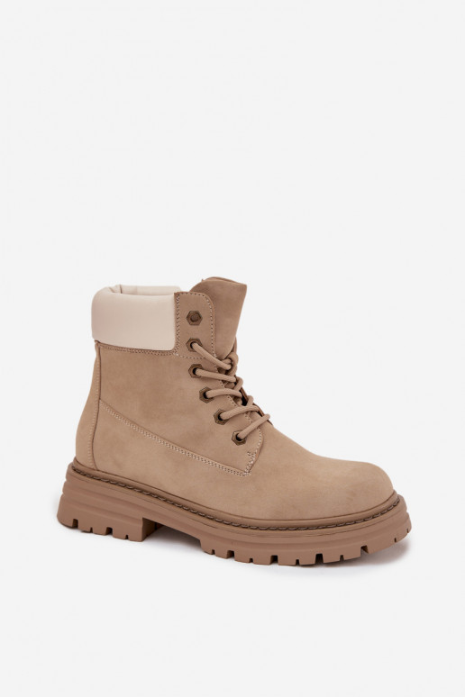 batai  su raišteliais smėlio spalvos Norena