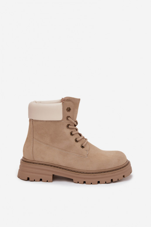 batai  su raišteliais smėlio spalvos Norena