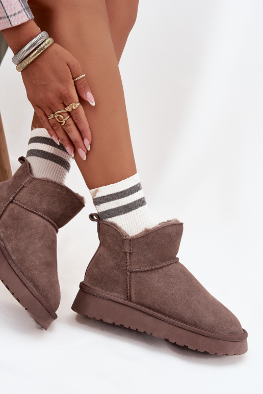 sniego batai Z Naturalnego Zamszu pašiltinti su kailiuku viduje Vinceza 97961 rudos spalvos